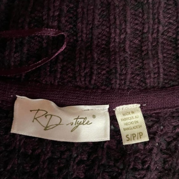 Rd Style Purple Cardigan Sweater Size SP - Picture 6 of 8